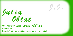 julia oblat business card